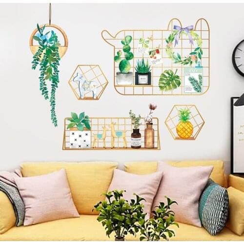 Wall decoration wallpaper bedroom wall sticker fairy net red rental room room beautification plant decal transformation supplies