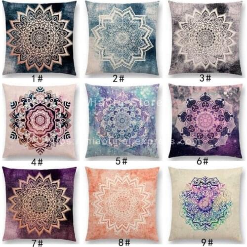 New Dreamy Rainbow Boho Gorgeous Mandalas Free Mind Savanah Prints Gold Nights Soul Cushion Cover Sofa Throw Pillow Case
