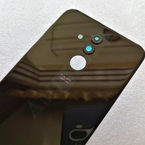 New Tempered Glass Back Cover For Huawei Mate 20 Lite Spare Parts Back Battery Cover Door Housing + Camera frame + Flash cover