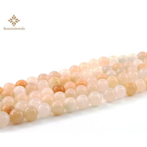Wholesale Lots Peach Pink Aventurine Semi-Precious Gem Round Smooth Stone Beads Strand For DIY Jewelry Making 4 6 8 10 12mm