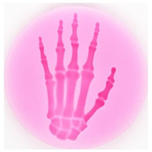 P224 Halloween skeleton hand over sugar silicone mold cake decoration mold