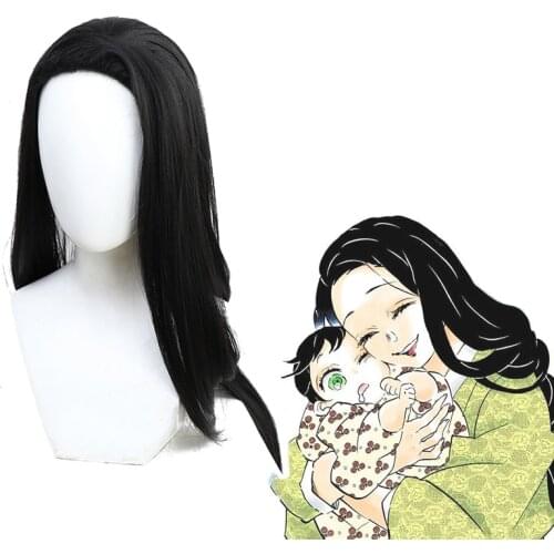 Anime Comic Demon Slayer Kimetsu no Yaiba Cosplay Wigs Kotoha Cosplay Wig Heat Resistant Synthetic Wig Black Cosplay Accessories