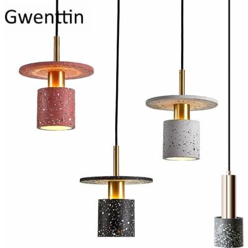 Cement Stone Pendant Light Loft Industrial Hanging Lamps for Dinning Room Bedroom Home Decor Modern LED Light Fixtures Luminaire
