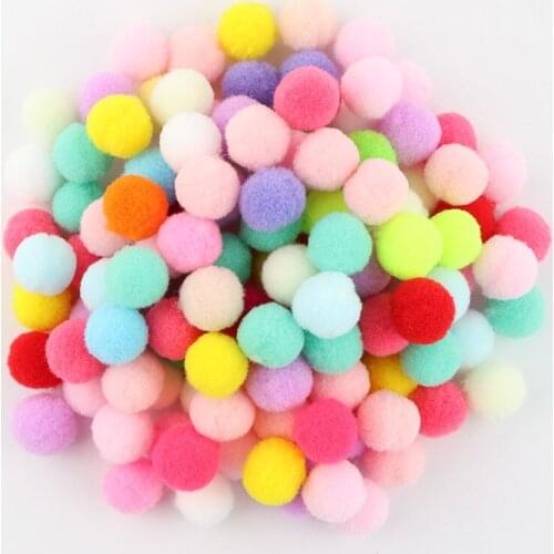 150pcs Colorful 15mm Pom Pom Balls Soft Fluffy 1.5cm Pompones DIY Pompon Garment Handmade Material for Kids Toys Accessories