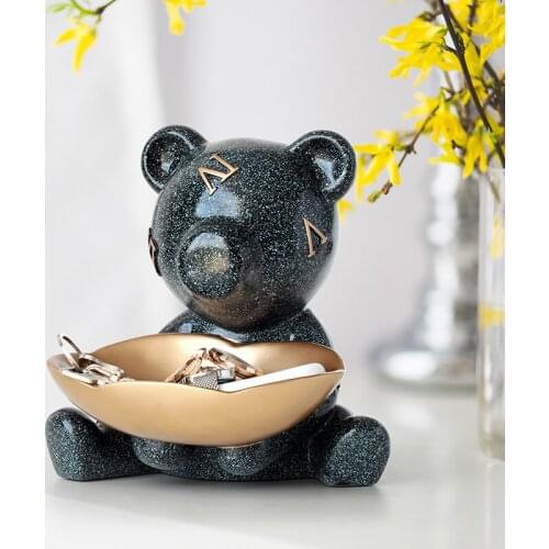 Sculpture Resine Bear Storage box Room Décor Home Accessories Statues for Decoration office Desk Tabletop Modern Resin Art