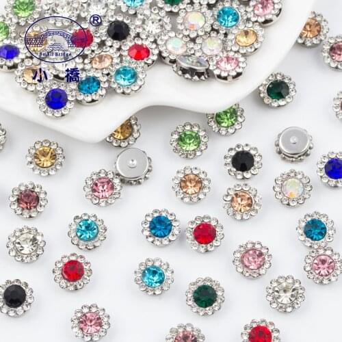 Mix Color Flatback Rhinestones For Sewing Clothes Flower Shape Loose Decorative Rhinestones Diy Craft Glass Sew On Stones S138