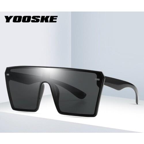 YOOSKE Women Oversized Sunglasses Men Luxury Brand Design Sun Glasses Ladies Retro Square Eyeglasses Big Frame UV400 Eyewears