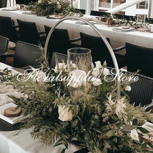 2019 new wedding centerpieces round flower stand metal flower vase gold rack for table decoration