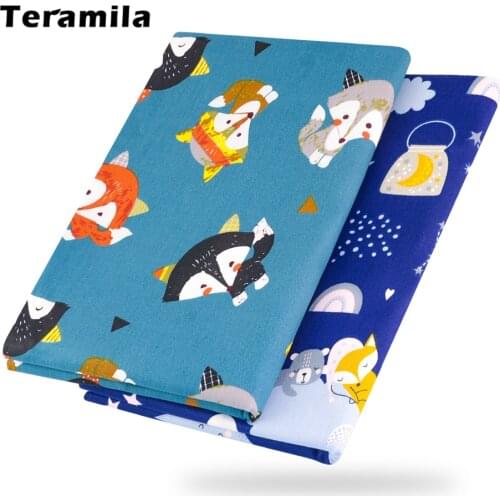 Teramila 100% Cotton Fabric Tissu Animal Cartoon Tecido Tela Bedding DIY Patchwork Quilting Baby Cloth Sewing Home Textile Craft