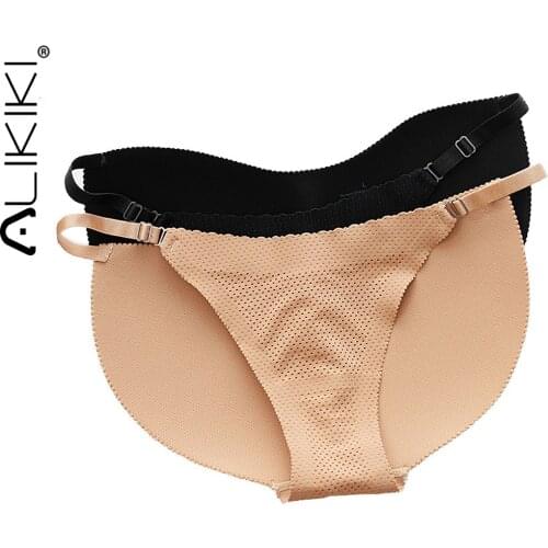 Women Sponge padded Fake Ass Panties Hip Butt Lifter UP Underwear Bottom Push Up Adjusted Strap G-string Seamless BIkini Pants
