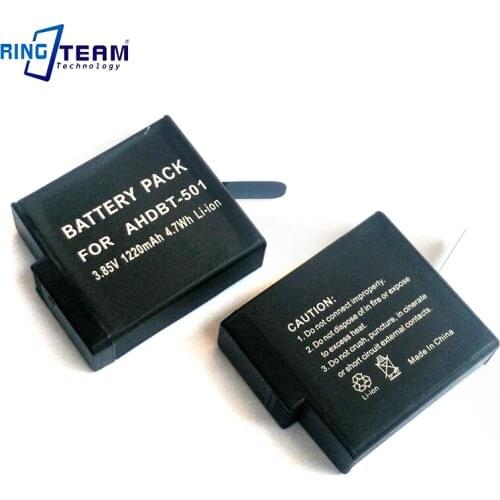 In Stock 2Pcs/Lot Digital Battery Pack A501 AHDBT501 AHDBT-501 for GoPro Hero5 Hero 5 H5 Action Sports Cameras