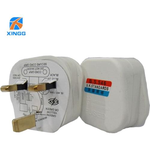 UK 3 Pins AC Electrical Power Rewireable Plug Male W/ Wire Fused Socket Outlet Adaptor Adapter Extension Cord Cable Connector