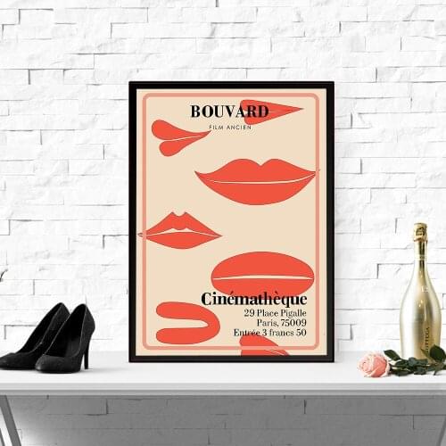Vintage Advertising Poster Red Lips Print Canvas Art Painting Wall Picture Nordic Modern Fashion Girl Room Home Decor Frameless