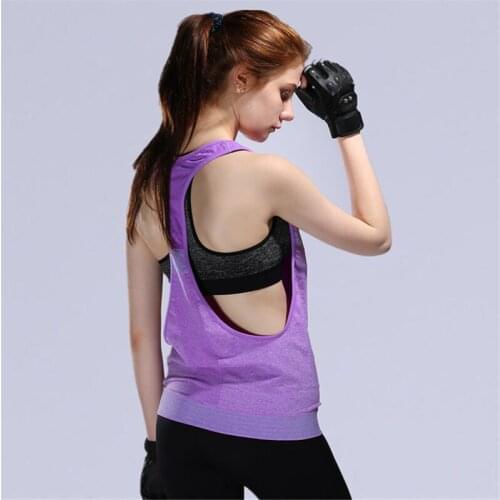 Women sports quick dry tee shirts yoga running fitness workout shirts sportswear gym tank top clothes Exercise Active Tank Tops