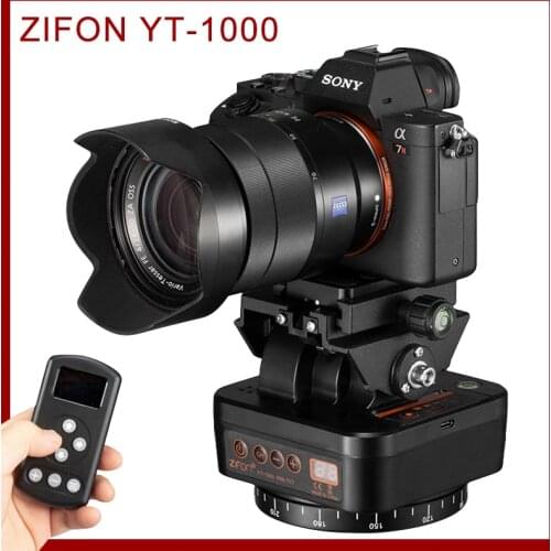 ZIFON YT-1000 Tripod Head Stabilizer Pan Tilt Motorized Rotating Panoramic head Automatic Remote Control for Phones DSLR Camera