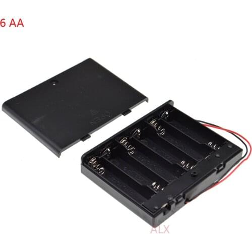 1PCS 6 AA battery holder with switch wire Leads on/off 6x1.5v 9V 6AA 2A battery case Storage Box diy 6 slot AA 6XAA 6 X AA