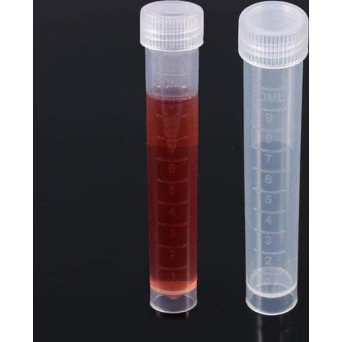 10Pcs 10ml White Freezing Tubes Plastic Vials Sample Tubes with Screw Lid