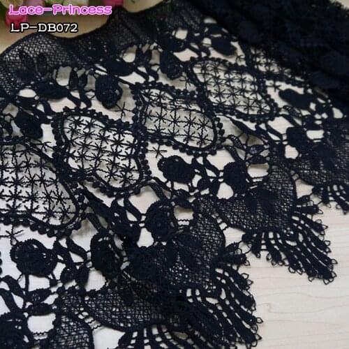 2 yards width 31CM black hollow embroidery Lace fabric skirt hem costumes Accessories Wedding Sewing Edge lace trim DB072