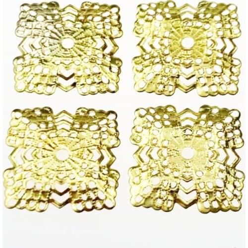20pcs 30mm Metal Flower Filigree Wraps Crafts Gift Decoration DIY Cosplay Bridal hair accessories Wholesale Charms