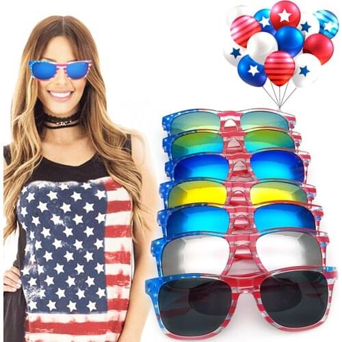 2021 Various personality USA Flag sunglasses USA Independence Day Eyewear American Flag Promotional Sun Glasses