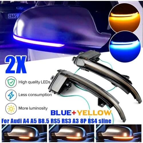 2X For Audi A4 A5 B8.5 B8 RS5 RS3 A3 8P S5 RS4 A6 Q3 A8 8K LED Dynamic Turn Signal Blinker Side Rear-View Mirror Indicator Light