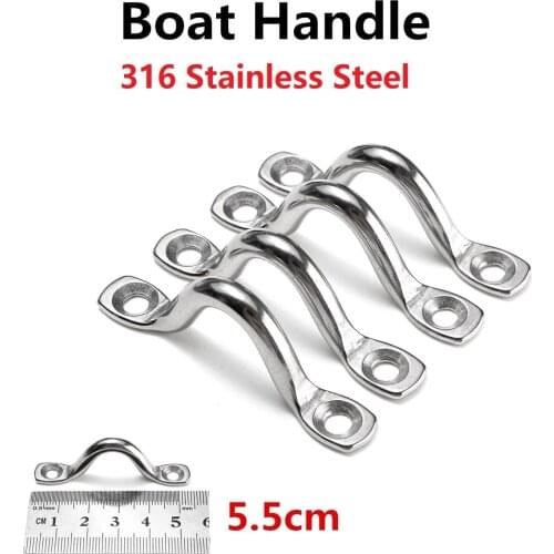 4PCS/10PCS 316 Stainless Steel Wire Eye Straps Saddle Clip Boat Yacht Ship Marine Plate Staple Ring Hook Handle Doorknob
