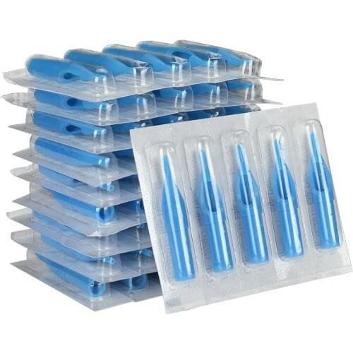 50pcs Tattoo Tips Disposable 3 DT 579DT RT FT Permanent Makeup Tattoo Caps sterilized Machine Tatuagem Acessorios Needle Tips