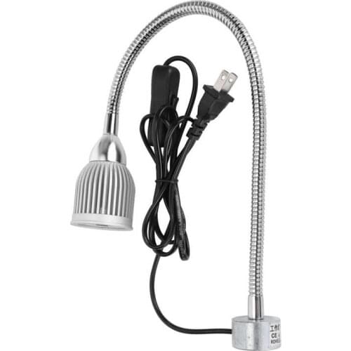 AC 110-220V 7W LED Sewing Machine Light Flexible Gooseneck Work Lamp With Magnet Base For Workbench Lathe