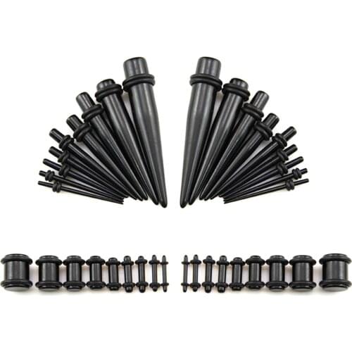 Acrylic Ear Stretcher Taper Tunnel Plug Kit Piercing Jewelry Gauge Set