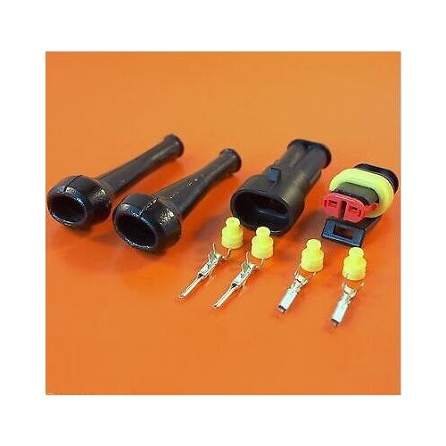 AMP 2 Way Superseal Electrical Waterproof male and female Connector With Boots - 0.5-1.5mm Wire 183024-1