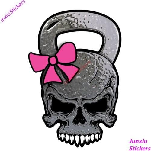 Skull Kettlebell Crossfit Lift Gym Cover Scratches Car-Sticker and Decals Bumper Window Auto Accessories Interior KK18*12cm