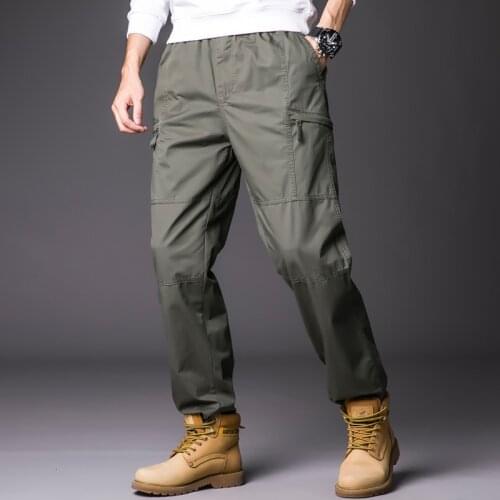 Jogging Pants Men 2021 Cotton Harem Pants Men Multiple Pocket Elasticity Military Streetwear Casual Trousers Men Cargo Pants