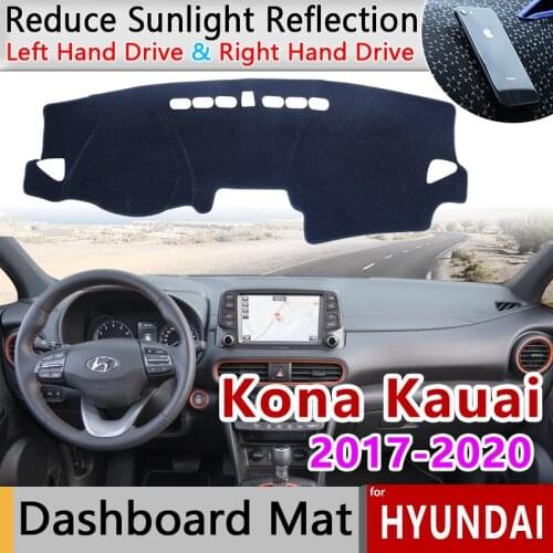 For Hyundai Kona 2017 2018 2019 2020 Anti-Slip Mat Dashboard Cover Pad Sunshade Dashmat Carpet Car Exterior Rug Cape Accessories