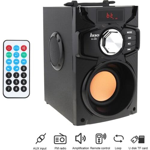 Home Theater Wireless Wood Stereo Surround Bass Gun Speaker Support TF Card U Disk FM AUX Input for Smart Phone PC
