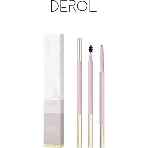 Derol brand concrete poetry waterproof eyebrow pencil meticulous natrual and waterpoof thin refill with brush