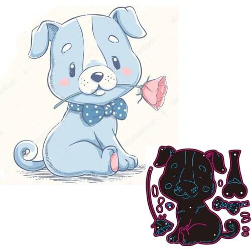 Animal doll mold lovely puppy rose metal cutting mold scrapbook DIY relief mold craft mold