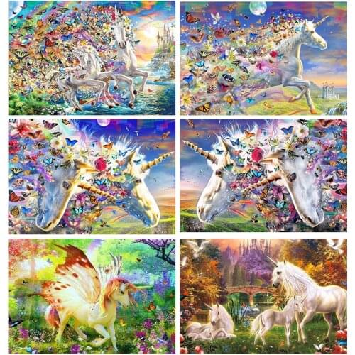 FIYO 5D Diamond Painting Unicorn Square/Round Diamond Art Embroidery Butterfly Wall Stickers Cross Stitch Home Decor Gift