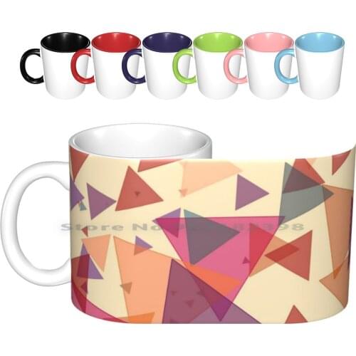 80s Ceramic Mugs Coffee Cups Milk Tea Mug Color Patterns Abstract 80s Pattern Geometric Retro Pink Vintage 80 S Neon Cool 80