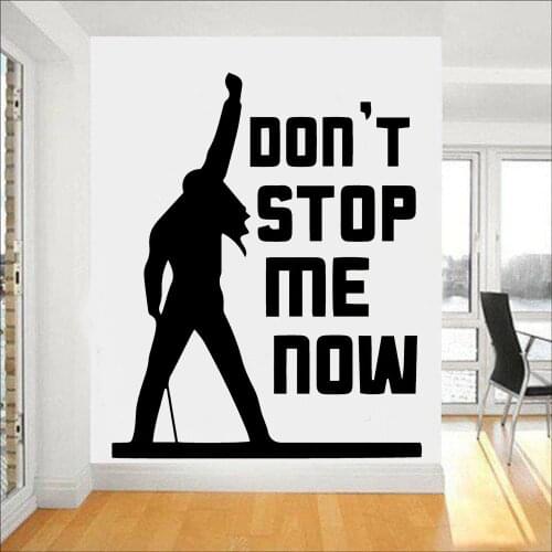 Classic Wall Decals Freddie Mercury Queen Band Music Don't Stop Me Now Quote Vinyl Wall Sticker Home Decoration Boys Room Y709
