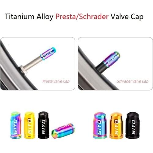 Titanium Alloy Presta/Schrader Valve Cap Mountain Road Bike Valve Cap Bicycle Tire Dust Cover Valve Core Cap Bicycle Tire Parts