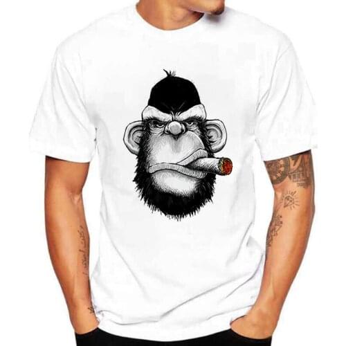 Summer Fashion 2020 Mens T-shirts Funny Orangutan smoking Print t shirt Men Casual O-Neck Tshirt Funny T-shirt homme Top Tees