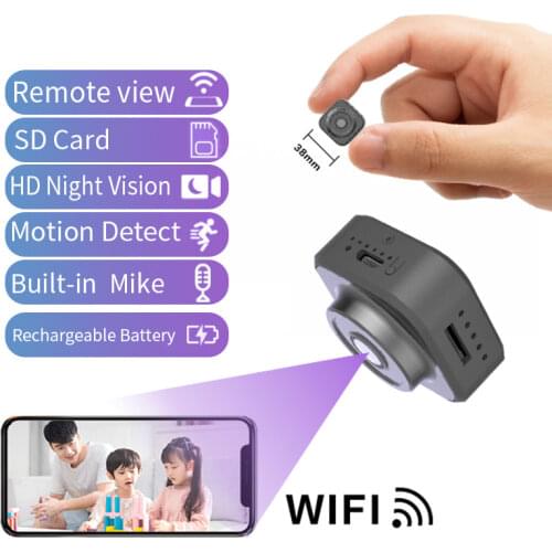 Home Security IP P2P Wifi Camera Night Vision Mini Camcorder HD1080P Rechargeable Battery Micra Cam Suport Hidden tf card