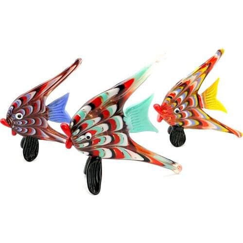 Miniature Hand Blown Murano Glass Sea Animal Tropical Fish Craft Figruines Holiday Cute Xmas Gifts For Home Tabletop Decoration