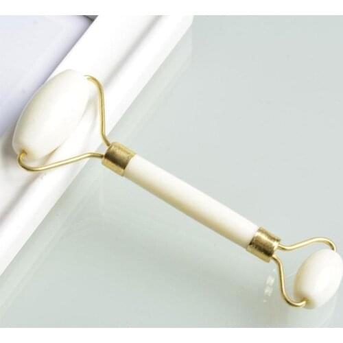 Jade Stone Massage Roller for Face Neck Natural Massager Green Guasha Scraper Set Thin Lift Beauty Slimming Tools Roller