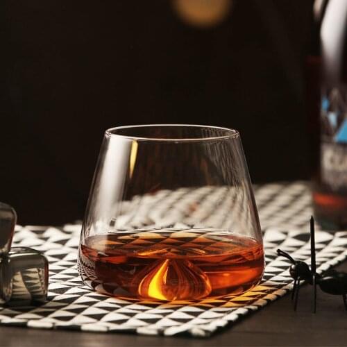 New Concave Bottom Vortex Whiskey Ice Cake Rock Glass Der Whiskybecher XO Chivas Brandy Snifter Beer Red Wine Glasses Whisky Cup