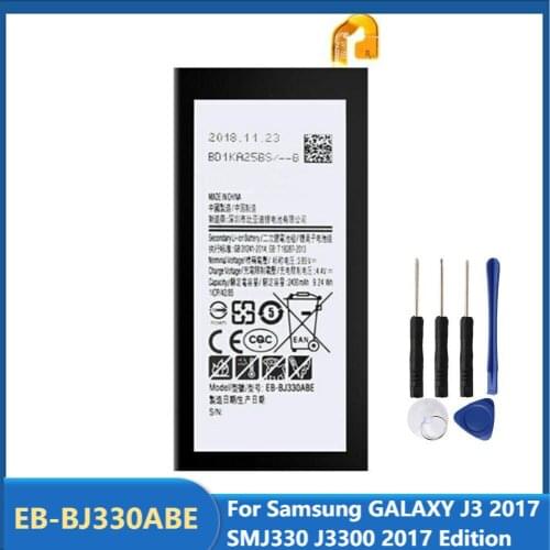 Original Phone Battery EB-BJ330ABE For Samsung GALAXY J3 2017 SMJ330 J3300 2017 Edition Replacement Batteries 2400mAh With Tools