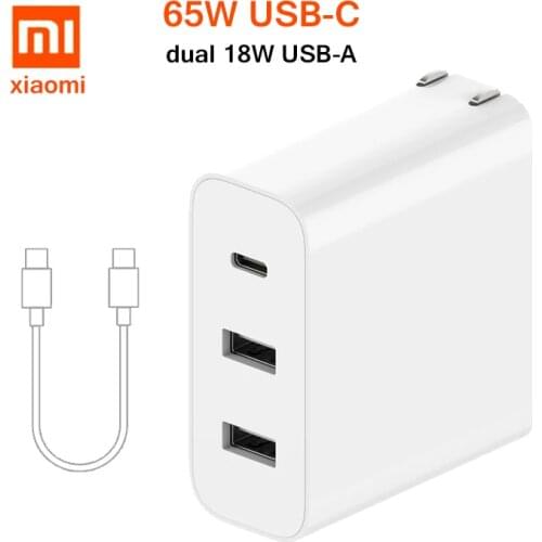 Original Xiaomi 65W charger Mi 65 w USB-C fast Power Type-C USB PD 2.0 Type C for Macbook air Xiaomi MI 10 pro huawei p30 p40