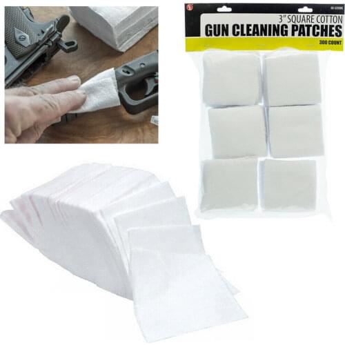 200Pcs Gun Cleaning Patch Rifle Pistol Shotgun Airsoft Gun Cleaning Tool Highly Water Absorption Cotton Hunting Gun Accessories