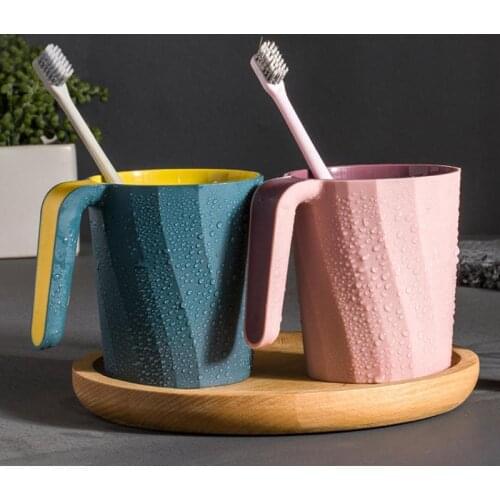Bathroom Plastic Mouthwash Cup Coffee Tea Water Mug Home Travel Color Toothbrush Holder Cup Drinkware Tools Toothbrushing cup