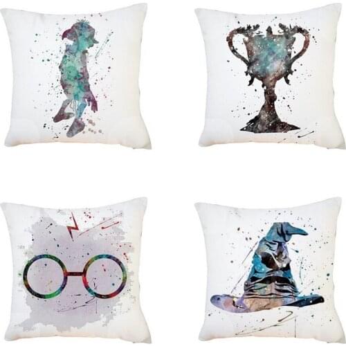 Polyester Printing Pillowcase Cotton Hemp Hugging Pillowcase Sofa Cushion Cover Sofa Home Decor Throw Pillow Case 45 X 45cm